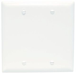 P&S TP23-W Trademaster Plate 2-Gang Blank Box Mount- White 4.75"x4.75"