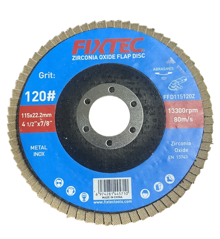 High Quality Zirconia Oxide Abrasive Flap Disc 4.5" P120 Grinding Wheel Disc for Grinding Weld (FFD115120Z)