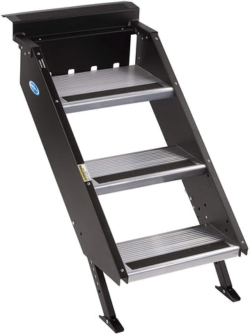 Morryde STP-204 Step Above-Gen2, 3 Step Entry Step, Manual, 8" Rise  Fits Inner Door Flange Width Of 21.75-22.25"