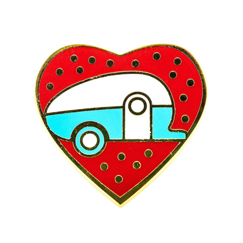 Life Is Better at the Campsite Decorative Enamel Pin - Heart and Camper Design 53261
