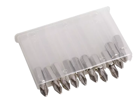 10PCS PH2 Anti-Slip Magnetic Positioning Screwdriver Bits Set with Plastic Transparency Box (FSDB111025)
