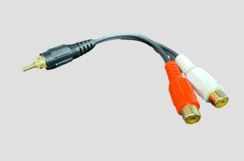 6" Single RCA Mono to Dual RCA Stereo Female Y-Cable (03177)