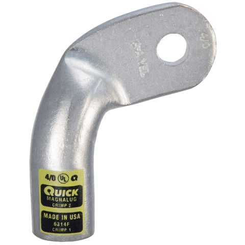 4/0 Gauge 3/8" Stud Right Elbow MagnaLug (6314F)