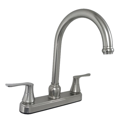 8" Non-Metallic Kitchen Faucet w/ Saber Handles & Gooseneck Spout (U-YNN800GSN-DH3-25MM)