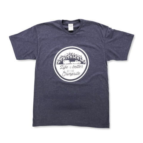 Life is Better at The Campsite Navy Blue T-Shirt Soft Cotton Blend Size Small 53212