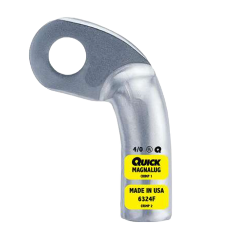 4/0 Gauge 3/8" Stud Left Elbow MagnaLug (6324F)