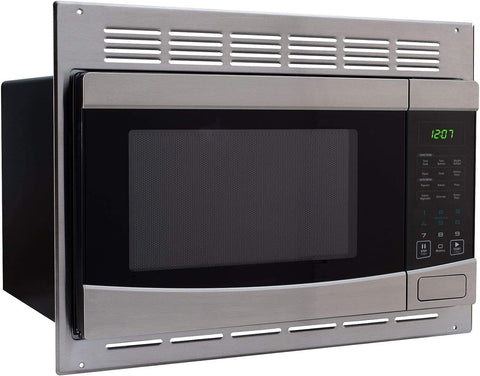 High Pointe EM925AQR-S RV Stainless Steel Microwave Oven with Turn Table 1.0CF W/Trim Kit
