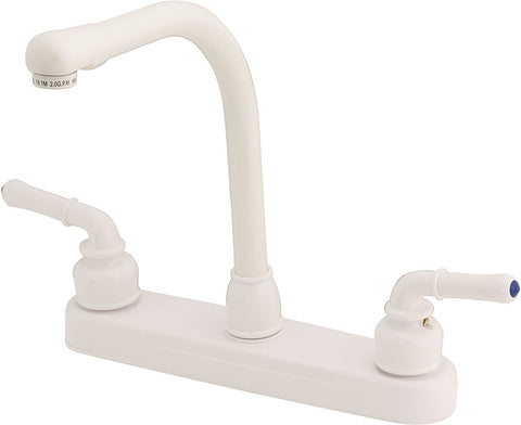 8" Hi Rise Kitchen Faucet W/Teapot Lever Handle White (U-YWI800RSW-E)