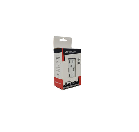 GFCI Outlet with USB Ports & Wall Plate – 15A Tamper-Resistant Safety Receptacle White (21GFCIWT)