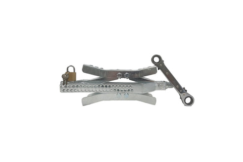 Metal Wheel Chock 2 Pack Silver with a Wrench & Padlocks (  10732-S2 )