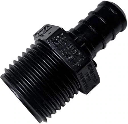 1/2" Pex to 3/4" Male Adapter - White