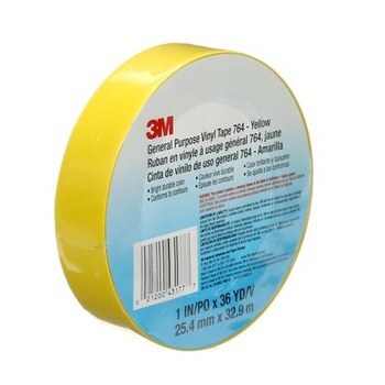 1.5" Wide 3M General Purpose Vinyl Tape 764-Yellow