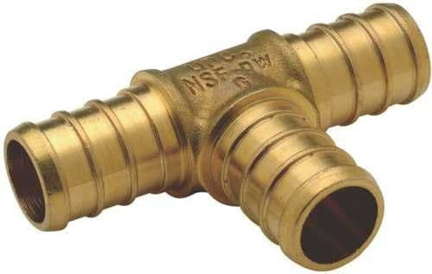 1" pex insert brass tee