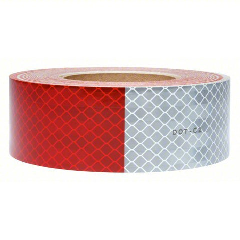 3M 983 1 3/4" x 50 YD Red/White Conspicuity DOT Tape