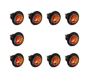 10-Pack 3/4" Mini LED Trailer Lights -(Amber)