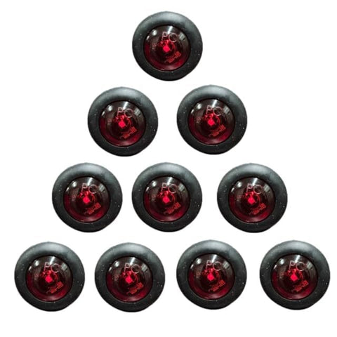 10-Pack 3/4" Mini LED Trailer Lights - (Red)