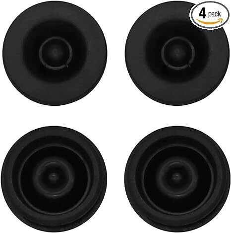 4-Pack EZ-Lube Axle Grease Plugs - Trailer Hub Cap Rubber Plugs, 1.986" I.D. Metal Dust Cap, Fits 2000-3500 lb Axles