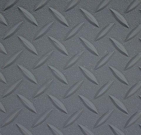 Gray Diamond Plate  Rubber Flooring 8'6" (By the Foot)