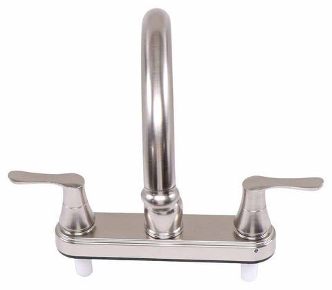8"Empire Kitchen Faucet w/Solid Saber Handles,25mm Gooseneck Spout