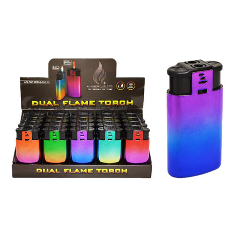 Dual Flame Lighter Rainbow Metallic (LI-00156R)