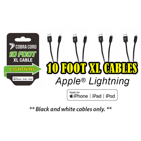 10' Phone Cable Refill Lightning to USB Apple Certified (01-2644)
