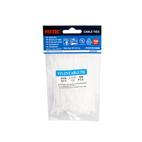 4" Cable Tie (White) 100Pc  (FHCT25100W)