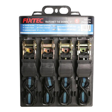 4 Pack 1" x 20' Ratchet Tie Down (FHRT25054)