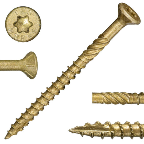 #9 x 2-1/2" SaberDrive Tan XL1500 Coating EXTERIOR Deck Screws 1 LB (Includes Star-Drive Bit) (50745)