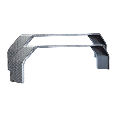 Diamond Plate Steel Double Angle Fender | 72"L x 10"W x 15.5"H | for Double Axle Trailer | 2 Pack of Fenders Kit