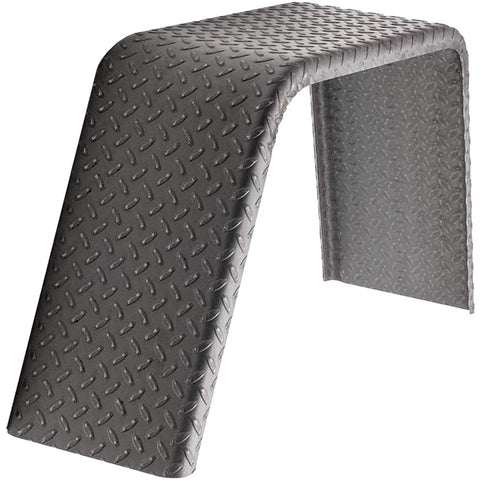 Diamond Plate Steel | Flat Top Fender | 28"L x 8"W x 10"H | for Single Axle Trailer ***