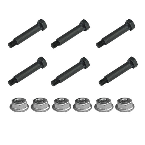 6 Pack 3.25" Non-Greaseable Axle Bolt (Step-Down) w/7/16" Locking Flange Nut (Kit)