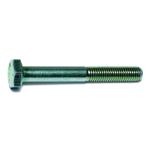 1/4"-28 x 2" Green Rinsed Zinc Hex Cap Screws (1lb Bag) (06166)