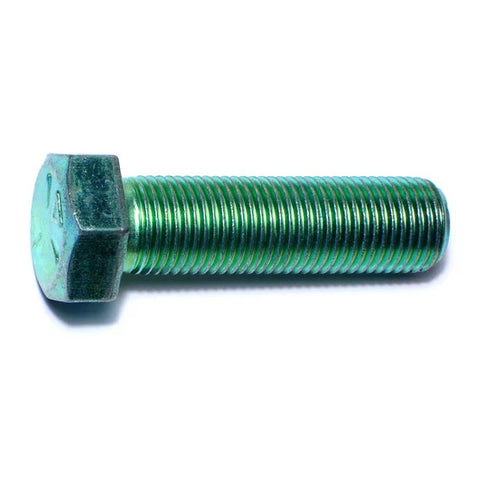 9/16"-18 x 2" Green Rinsed Zinc Hex Cap Screws (1lb Bag) (06205)