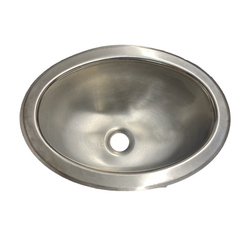 10 3/8" x 13 7/8" Oval Lavatory Metal Sink Stainless Steel