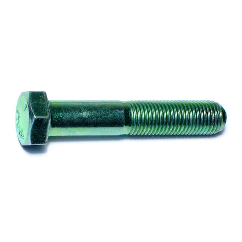 3/8"-24 x 2" Green Rinsed Zinc Hex Cap Screws (1lb Bag) (06182)