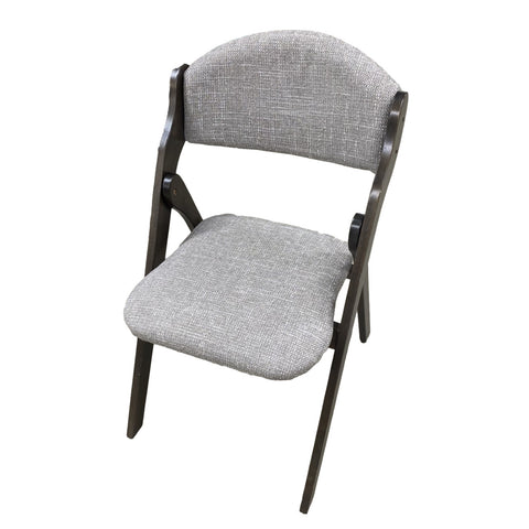 Low Back Folding Wood Dinette chair w/Light Cloth Seat & Back