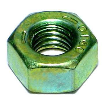 1/4"-28 Green Rinsed Zinc Plated Grade 5 Hex Nuts (Pack of 10) (06217)