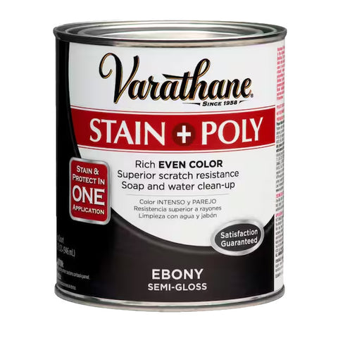 Ebony Stain and Polyurethane Semi Gloss 1QT (271464)
