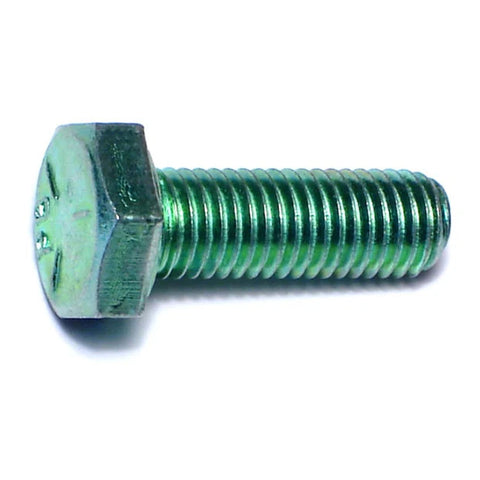 1/4"-28 x 3/4"L Green Rinsed Zinc Hex Cap Screws (1lb Bag) (06163)