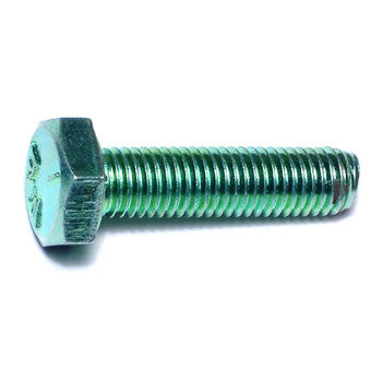 1/4"-28 x 1" Green Rinsed Zinc Hex Cap Screws (1lb Bag) (06164)