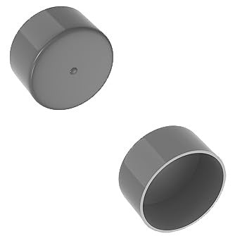 1.98" Bearing Buddy Dust Cover Grey 2PK