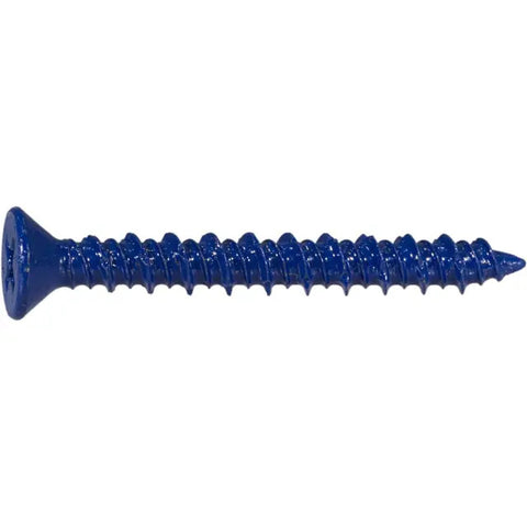3/16" x 1-3/4" Blue Ruspert Coated Phillips Flat Head Masonry Screws (23336)