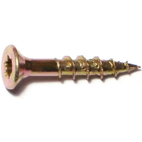 #8 x 1" Yellow Zinc Star Drive Multipurpose Interior Wood Screws (11853)