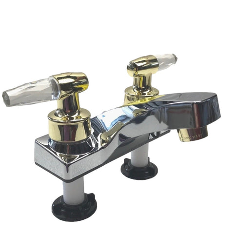 4" Lavatory Bathroom Faucet Chrome W/Gold Colored Handles (4224LCPB)