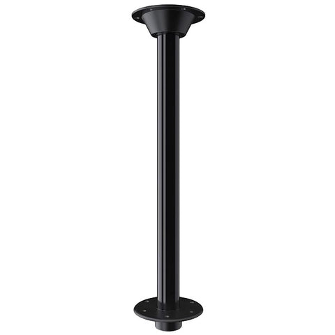 27.5" Black Steel Stationary Table Leg Tapered Bottom Recessed Mount Kit