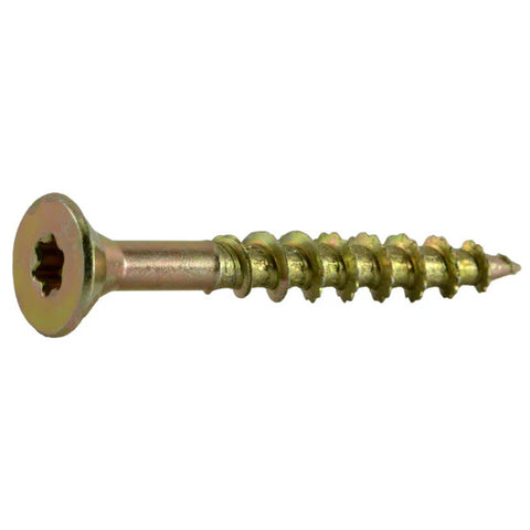 #12 x 1-3/4" Zinc Plated Steel Star Drive Interior Nibs Bugle Head Wood Screws (24109)