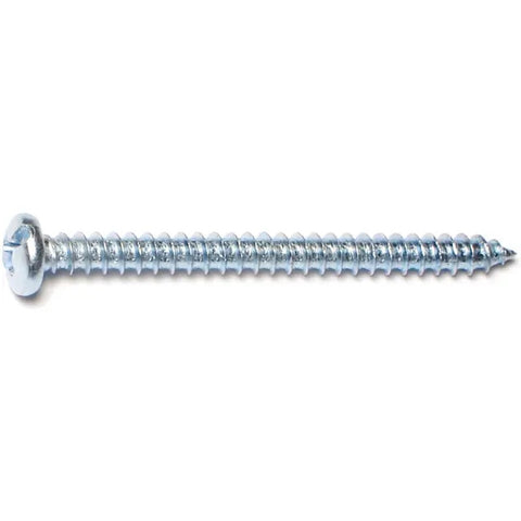 #8 x 2" Zinc Plated Combo Pan Head Sheet Metal Screws (10138)