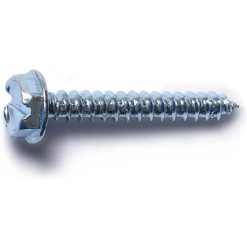 #6 x 1" Zinc Plated Slotted Hex Washer Head Sheet Metal Screws (10173)