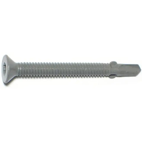 #14-14 x 2-1/2" Gray Ruspert Coated Star Drive Flat Head Self-Drilling Screws with Wings (12206)