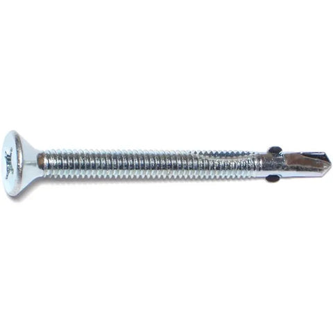 #12-14 x #2-1/2" Zinc Plated Phillips Flat Head Self-Drilling Screws with Wings (10638)
